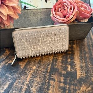 Christian Louboutin Beige Studded Wallet